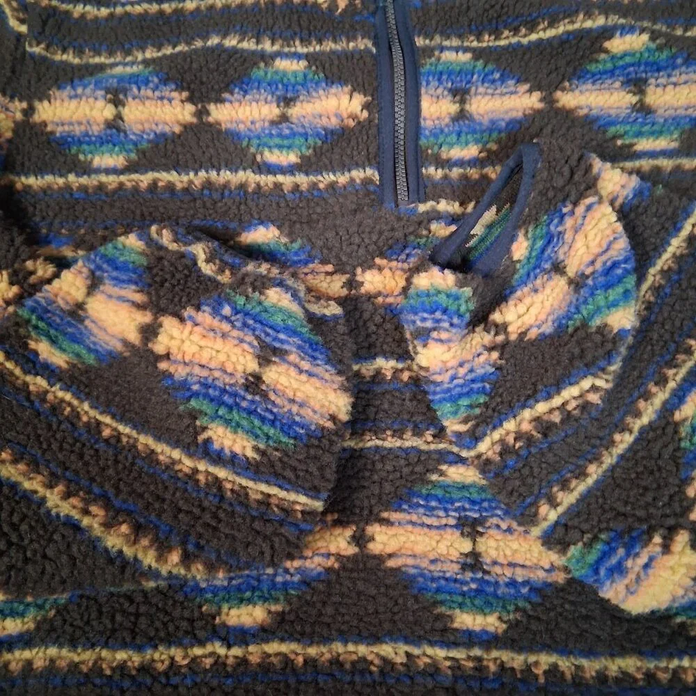 Vintage Horizon Bass Creek Outfitters Fleece Jacket L Pullover Southwest Aztec - Picture 12 of 15